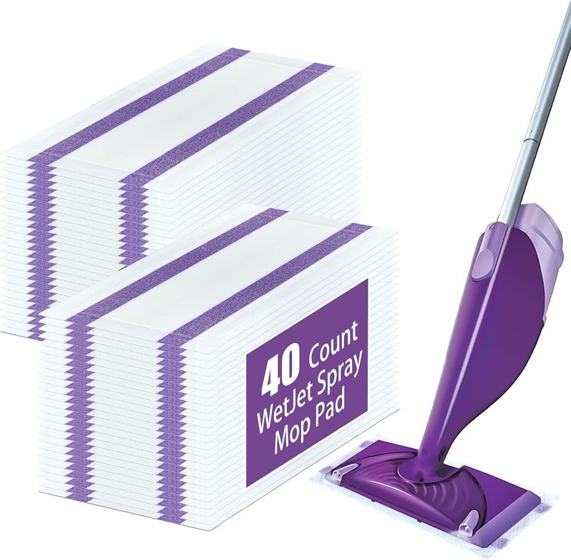 DOCXCDO 40 Pack Disposable Mop Pad Refills for Swiffer Wet Jet ，Dry&Wet Mopping Pad Compatible with Swiffer Wet Jet and Any Model of Velcro Mop，Multi Surface WetJet Pad for Floor Cleaning - Image 1